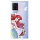 Funda para Vivo X60 Pro Oficial de Disney Ariel y Sebastián Burbujas - La Sirenita