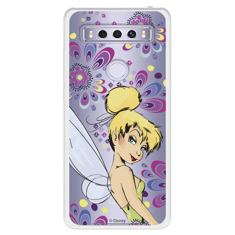 Funda para TCL 10 SE Oficial de Disney Campanilla Flores - Peter Pan