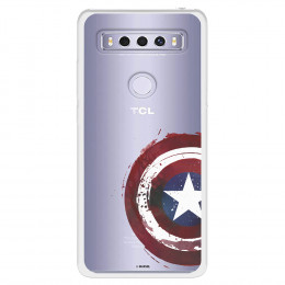 Funda para TCL 10 SE Oficial de Marvel Capitán América Escudo Transparente - Marvel