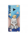 Funda para TCL 20 Pro 5G Oficial de Disney Dumbo Silueta Transparente - Dumbo