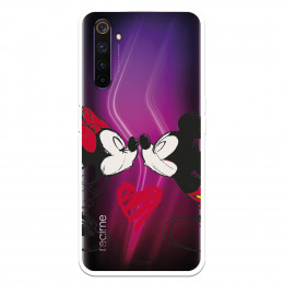 Funda para Realme 6 Pro Oficial de Disney Mickey y Minnie Beso - Clásicos Disney