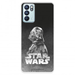 Funda para Oppo Reno6 Oficial de Star Wars Darth Vader Fondo negro - Star Wars