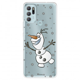 Funda para Motorola Moto G60S Oficial de Disney Olaf Transparente - Frozen