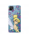 Funda para Oppo A15 Oficial de Disney Campanilla Flores - Peter Pan