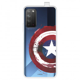 Funda para Huawei Honor X10 5G Oficial de Marvel Capitán América Escudo Transparente - Marvel