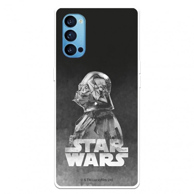 Funda para Oppo Reno4 5G Oficial de Star Wars Darth Vader Fondo negro - Star Wars