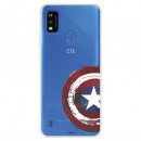 Funda para ZTE Blade A51 Oficial de Marvel Capitán América Escudo Transparente - Marvel