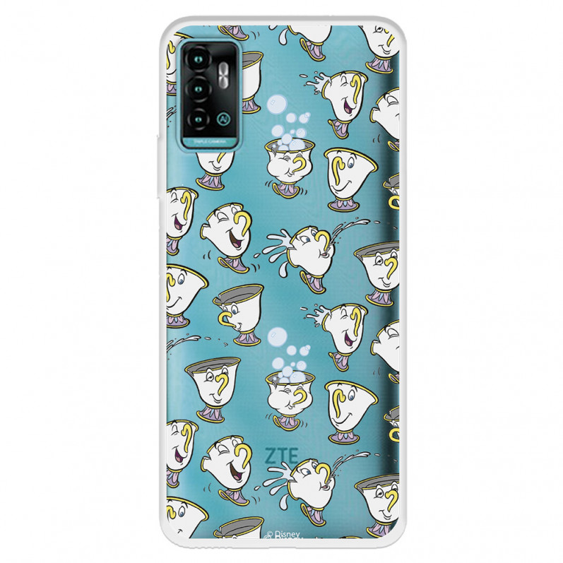 Funda para ZTE Blade A71 Oficial de Disney Chip Potts Siluetas - La Bella y la Bestia