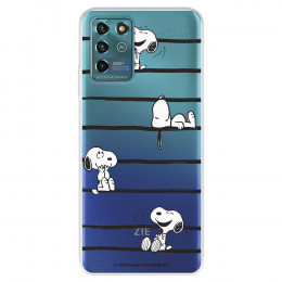 Funda para ZTE Blade V30 Vita Oficial de Peanuts Snoopy rayas - Snoopy