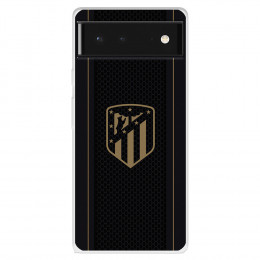 Funda para Google Pixel 6 del Atleti Escudo Dorado Fondo Negro - Licencia Oficial Atlético de Madrid