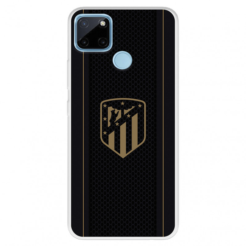 Funda para Realme C25Y del Atleti Escudo Dorado Fondo Negro - Licencia Oficial Atlético de Madrid