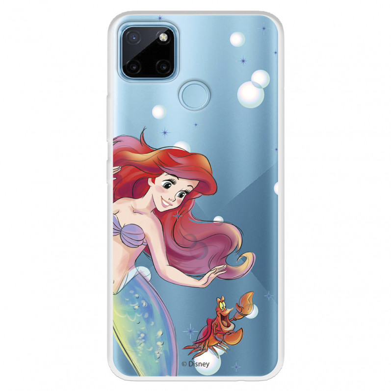 Funda para Realme C21Y Oficial de Disney Ariel y Sebastián Burbujas - La Sirenita