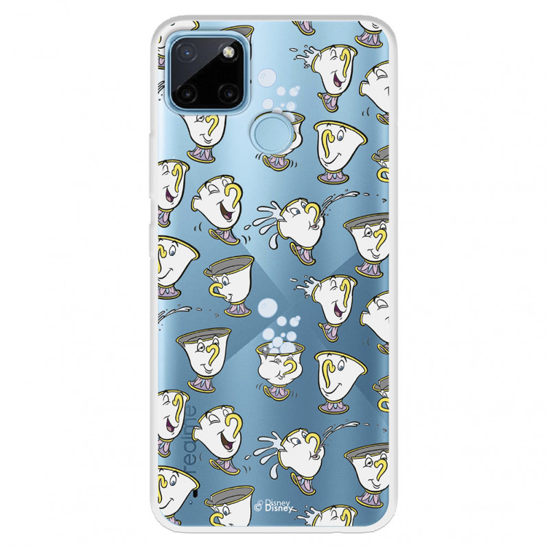 Funda para Realme C21Y Oficial de Disney Chip Potts Siluetas - La Bella y la Bestia