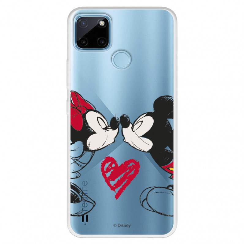 Funda para Realme C25Y Oficial de Disney Mickey y Minnie Beso - Clásicos Disney