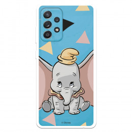 Funda para Samsung Galaxy A52 4G Oficial de Disney Dumbo Silueta Transparente - Dumbo