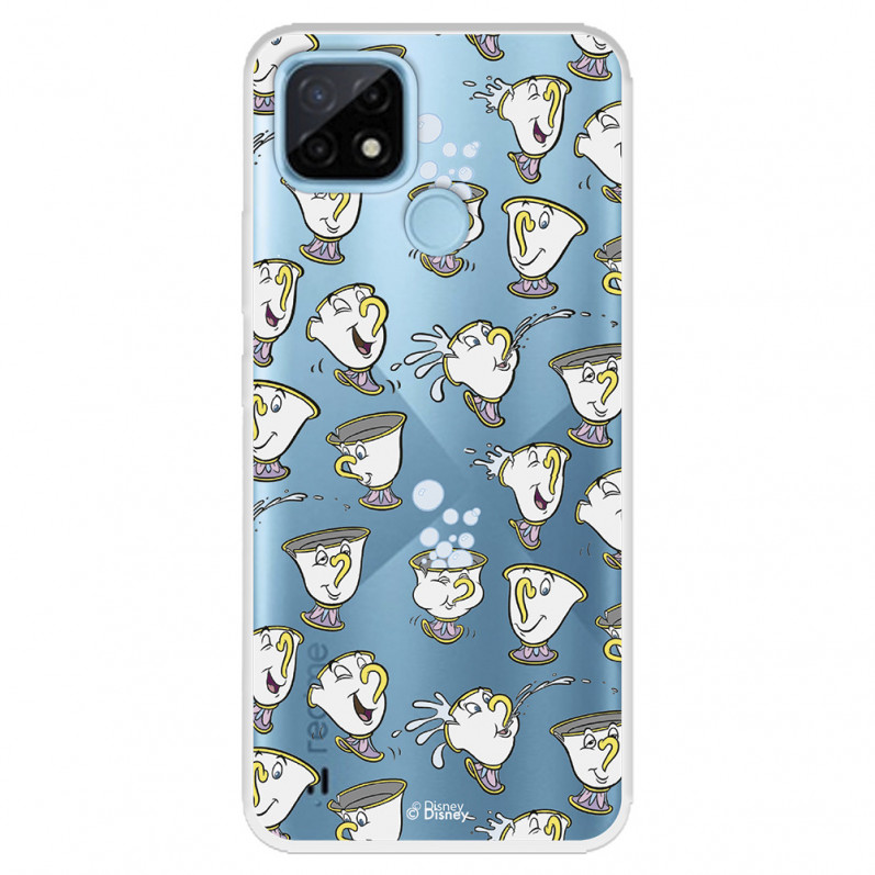 Coque pour Realme C21 Officielle de Disney Chip Potts Silhouettes - La Bella et la Bestia