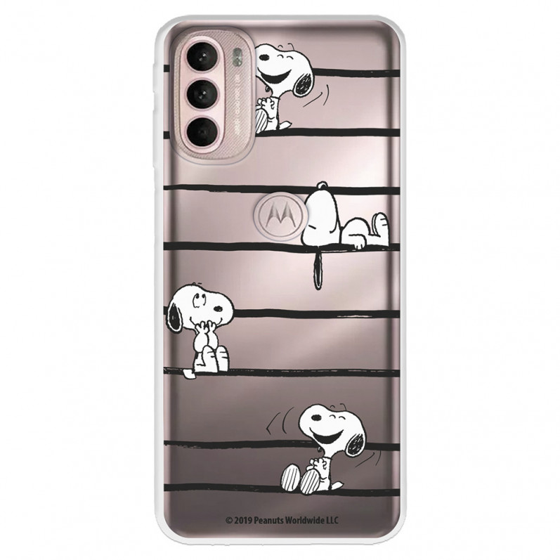 Funda para Motorola Moto G41 Oficial de Peanuts Snoopy rayas - Snoopy