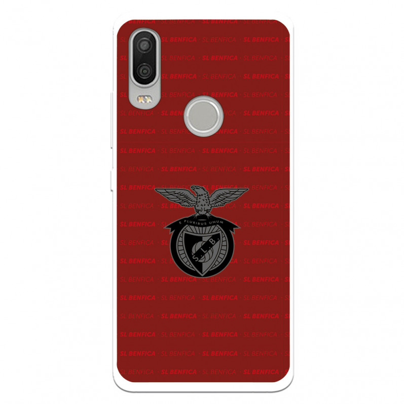 Funda para BQ Aquaris X2 del Escudo Fondo Granate  - Licencia Oficial Benfica