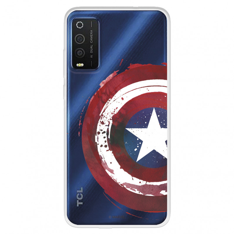 Funda para TCL 205 Oficial de Marvel Capitán América Escudo Transparente - Marvel