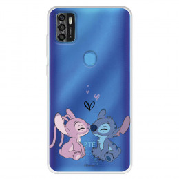 Funda para ZTE Blade A31 Oficial de Disney Angel & Stitch Beso - Lilo & Stitch