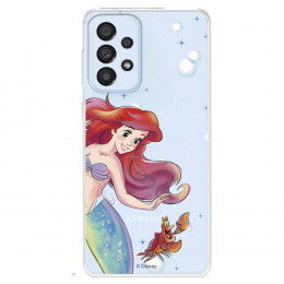 Funda para Samsung Galaxy A33 5G Oficial de Disney Ariel y Sebastián Burbujas - La Sirenita