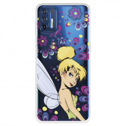 Funda para Motorola Moto G9 Plus Oficial de Disney Campanilla Flores - Peter Pan