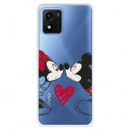 Funda para Vivo Y01 Oficial de Disney Mickey y Minnie Beso - Clásicos Disney