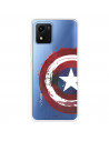 Funda para Vivo Y01 Oficial de Marvel Capitán América Escudo Transparente - Marvel