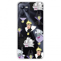 Funda para Realme C35 Oficial de Disney Villanas Patrón - Villanas Disney