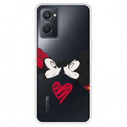 Funda para OPPO A76 Oficial de Disney Mickey y Minnie Beso - Clásicos Disney