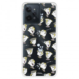 Funda para Realme C31 Oficial de Disney Chip Potts Siluetas - La Bella y la Bestia