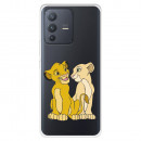 Funda para Vivo V23 Oficial de Disney Simba y Nala Silueta - El Rey León