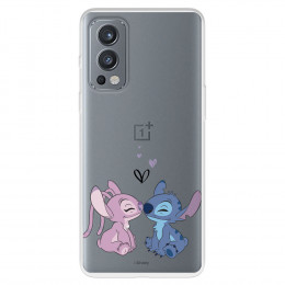 Funda para OnePlus Nord CE 2 Oficial de Disney Angel & Stitch Beso - Lilo & Stitch