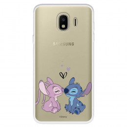 Funda para Samsung Galaxy J4 2018 Oficial de Disney Angel & Stitch Beso - Lilo & Stitch