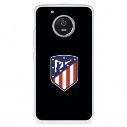 Funda para Motorola Moto G5 del Atlético de Madrid Escudo Fondo Negro  - Licencia Oficial Atlético de Madrid