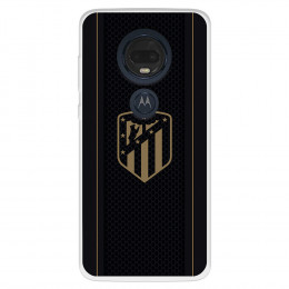 Funda para Motorola Moto G7 del Atlético de Madrid Escudo Dorado Fondo Negro  - Licencia Oficial Atlético de Madrid