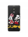 Funda para Huawei Y560 Oficial de Disney Mickey y Minnie Posando - Clásicos Disney