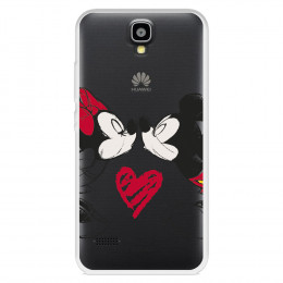 Funda para Huawei Y560 Oficial de Disney Mickey y Minnie Beso - Clásicos Disney