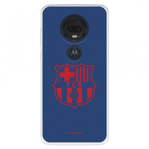 Funda para Motorola Moto G7 Plus del FC Barcelona Escudo Rojo Fondo Azul  - Licencia Oficial FC Barcelona