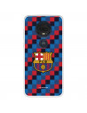 Funda para Motorola Moto G7 Plus del FC Barcelona Escudo Fondo Cuadros  - Licencia Oficial FC Barcelona