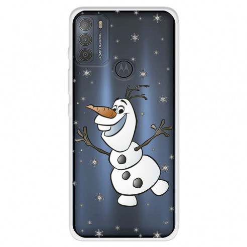 Funda para Motorola Moto G50 5G Oficial de Disney Olaf Transparente - Frozen