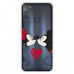 Funda para Motorola Moto G50 5G Oficial de Disney Mickey y Minnie Beso - Clásicos Disney