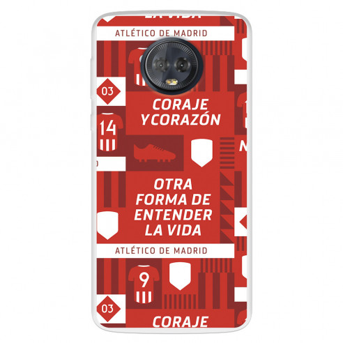 Funda para Motorola Moto G6 del Atlético de Madrid Coraje y corazón  - Licencia Oficial Atlético de Madrid