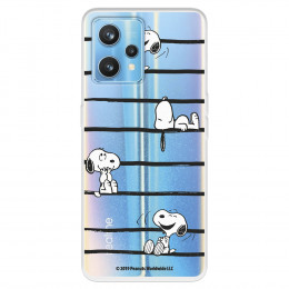 Funda para Realme 9 Pro+ Oficial de Peanuts Snoopy rayas - Snoopy