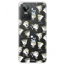 Funda para Realme GT Neo 3 Oficial de Disney Chip Potts Siluetas - La Bella y la Bestia