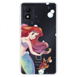 Funda para Alcatel 1B 2022 Oficial de Disney Ariel y Sebastián Burbujas - La Sirenita