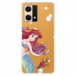 Funda para Oppo Reno 7 4G Oficial de Disney Ariel y Sebastián Burbujas - La Sirenita