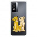 Funda para Vivo Y76 5G Oficial de Disney Simba y Nala Silueta - El Rey León