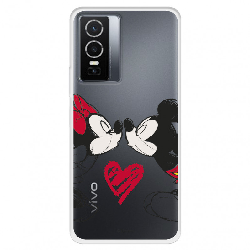 Funda para Vivo Y76 5G Oficial de Disney Mickey y Minnie Beso - Clásicos Disney