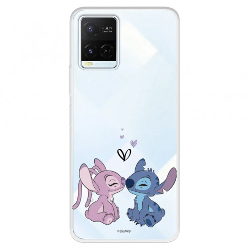 Funda para Vivo Y36s Oficial de Disney Angel & Stitch Beso - Lilo & Stitch